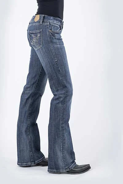 Tin Haul 280 Rosie Fit Cactus Pocket (Medium Wash) - Women's Bootcut Jeans