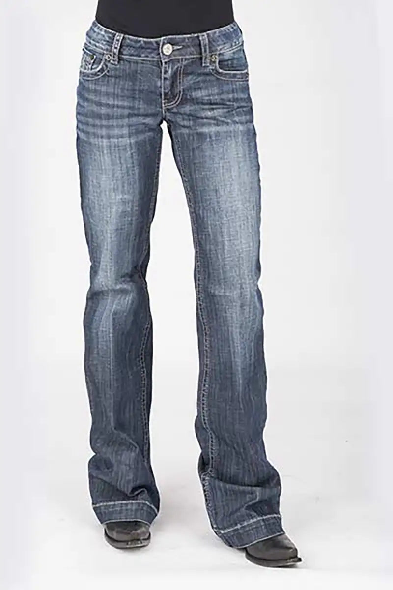 Tin Haul 460 Ella Fit Curved Pocket ( Denim Medium Wash ) - Women's Jeans
